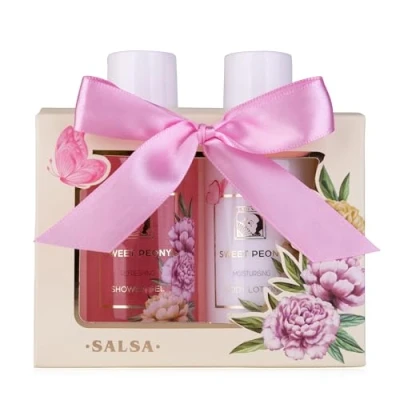 Afbeelding van Accentra Sweet Peony douchecadeauset voor dames in mooie geschenkdoos 2 delige verzorgingsset met douchegel en bodylotion Wellness cadeauset de