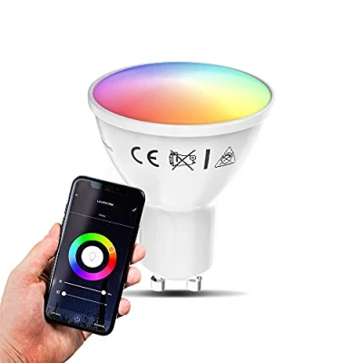 Afbeelding van B.K.Licht Slimme Lichtbron RGB en CCT smart lamp met GU10 5.5W LED WiFi App 2.700K to 6.500K 350 Lm voice control color lampjes