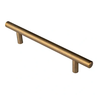 Afbeelding van Fingertip Designs Stalen T Bar greep 188 mm antiek messing