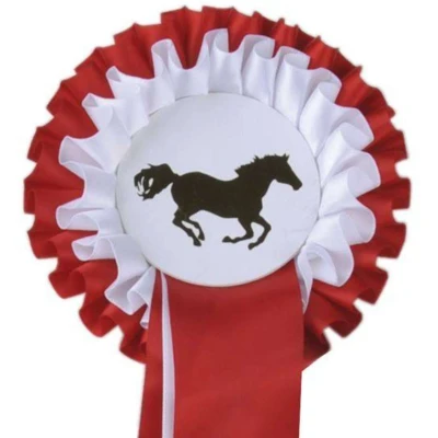 Afbeelding van HKM Rozet 2 Rood/wit