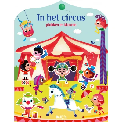 Afbeelding van Boek In het circus plakken en kleuren