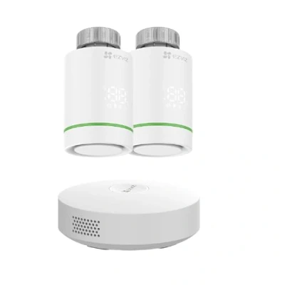 Afbeelding van Ezviz Bundle Smart Radiatorkraan T55 2 Stuks + A3 Gateway Wit (304800330)