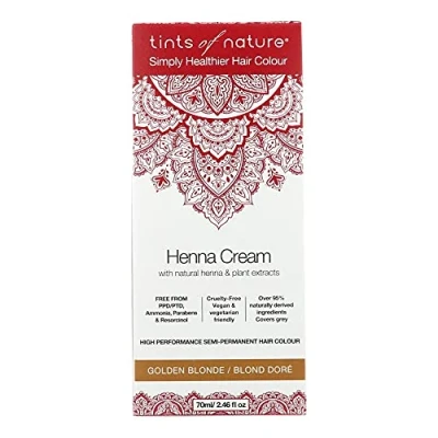 Afbeelding van Tints of Nature Golden Blonde Semi Permanent Henna Cream Hair Colour, Ammonia vrij en 95% Natuurlijk, 70 ml