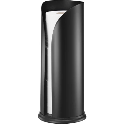 Afbeelding van Navaris toiletrolhouder van roestvrij staal Wc rolhouder staand Reserverolhouder 14,5 x 34,5 cm rol houder voor 3 rollen Zwart
