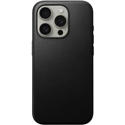 Afbeelding van Nomad Modern Leather Case Magsafe iPhone 15 Pro zwart NM01613985