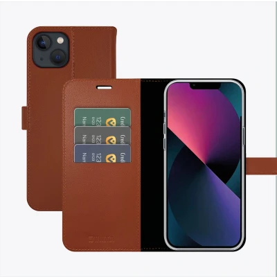 Afbeelding van Valenta Book Case Gel Skin Apple iPhone 14 Brown