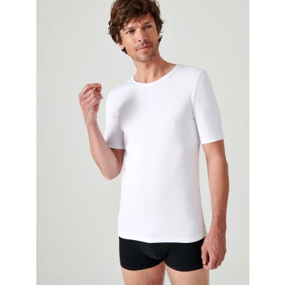 Afbeelding van Damart T shirt met korte mouwen klassiek gebreid Thermolactyl Heren Wit XL