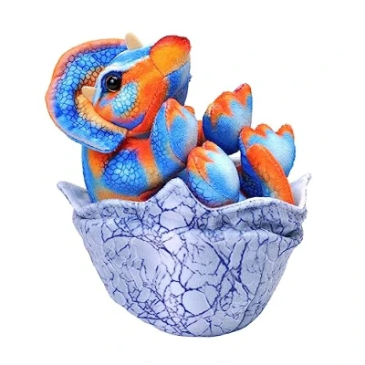 Afbeelding van Wild Republic Knuffel Baby Triceratops 20 Cm Pluche Blauw/oranje