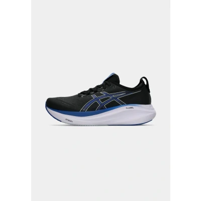 Afbeelding van Asics GEL Nimbus 27 Hardloopschoenen voor op de weg, Heren, Maat: 50.5, Black/royal blue Textiel