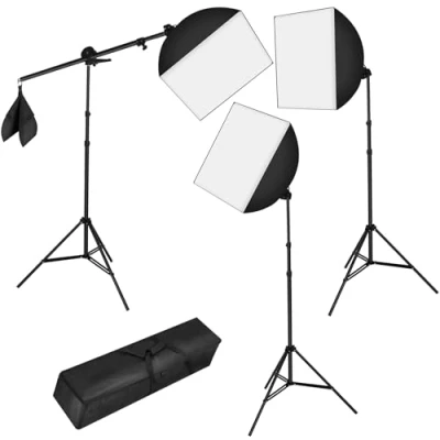 Afbeelding van Studiolampen set 3x fotolamp fotografie softbox 400894