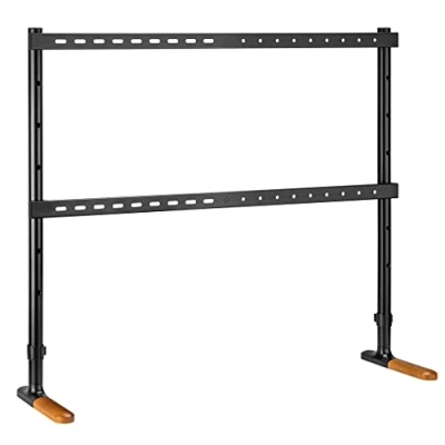 Afbeelding van mywall HT27L tv standaard voor schermen van 70 tot 90 inch, met houteffect en antislip pads, universele houder belasting 60 kg