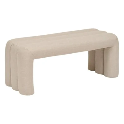 Afbeelding van Atmosphera Sisco Stoffen Bankje 102x42x44cm Beige
