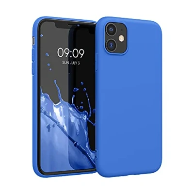 Afbeelding van kwmobile telefoonhoesje geschikt voor Apple iPhone 11 Hoesje smartphone Back cover in neon blauw
