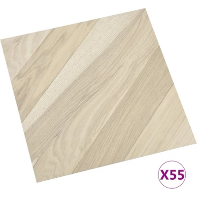 Afbeelding van Vloerplanken zelfklevend 55 st 5,11 m PVC gestreept beige