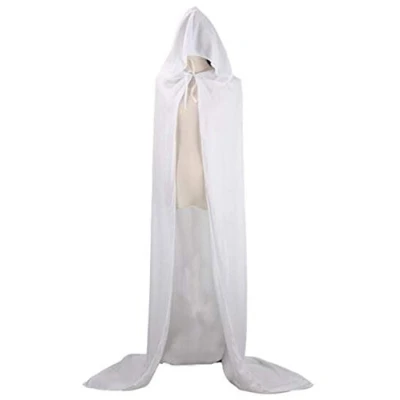 Afbeelding van CHSYOO Witte cape lange met jurk voor Halloween kostuum heksen duivel vampier cosplay
