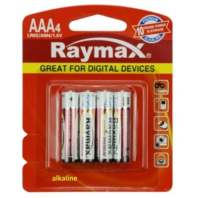 Afbeelding van Raymax AAA Batterijen LR03 Alkaline 4 stuks