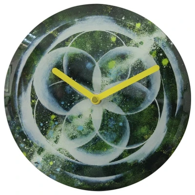 Afbeelding van Tafelklok Nextime dia 20cm groen glas Cosmo Green Tafel