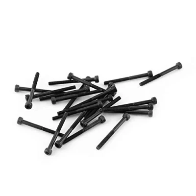 Afbeelding van M3 Zwarte zeskantschroefboutenset, 12,9 kwaliteit gelegeerd koolstofstaal, accessoires voor reparatiegereedschap, 4 50 mm, hoge sterkte (M3 x 35 mm 【Halve tand】 24 stuks/verpakking)