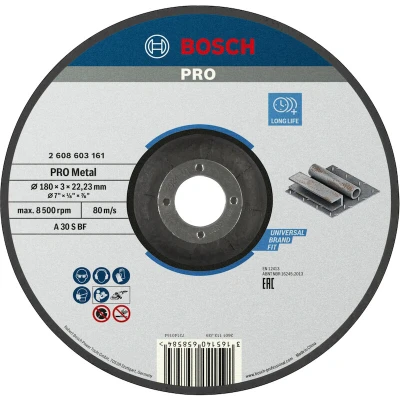 Image de BOSCH 2608603161 disque à tronçonner courbé Standard pour métal A 30 S, 180 x 22,23 3 mm