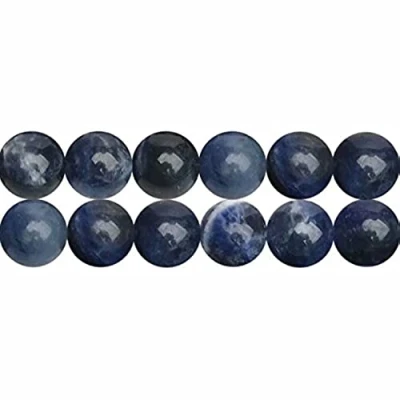 Afbeelding van Parels Sodaliet, blauw, rond, 8 mm, natuursteen, edelsteen, mineralen, voor sieraden, lengte 38 cm, ca. 46 stuks