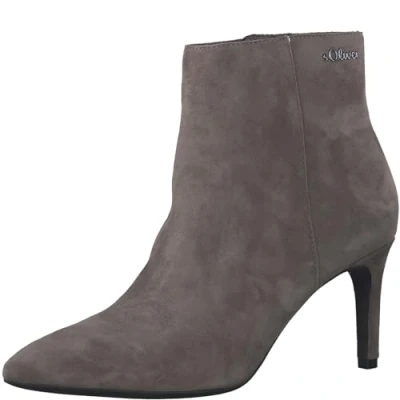Afbeelding van s.Oliver Enkellaarsjes met hoge hak, Dames, Maat: 37, Taupe Leer