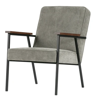 Afbeelding van Sally fauteuil ribstof vergrijsd groen