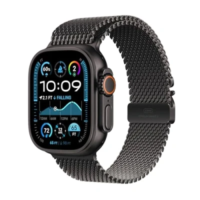 Afbeelding van Apple Watch Ultra 2 GPs + Cellular 49mm Black Titanium Milanese Loop Small