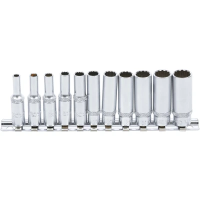 Afbeelding van BGS Doppenset twaalfkant, diep 1/4&quot; 4 13 mm, 11 delig