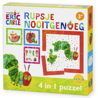 Afbeelding van Bambolino toys rupsje nooitgenoeg puzzels 4 6 9 16 st