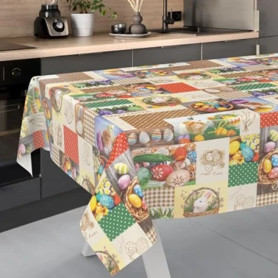 Afbeelding van ANRO Afwasbaar tafelzeil, tuintafelkleed, voor binnen en buiten, met snijrand, 200 x 140 cm