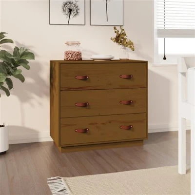 Afbeelding van Dressoir 80x40x75 cm massief grenenhout honingbruin