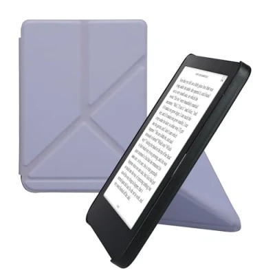 Afbeelding van kwmobile E reader hoesje geschikt voor Kobo Clara 2E hoes Ereader flip case met standaard cover van kunstleer In lavendel