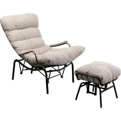 Afbeelding van Kare Fauteuil + Hocker Vienna Swing Beige
