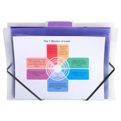 Afbeelding van Exacompta CRYSTAL wandmap 36 x 26 cm meerdelige uittrekbare voor A4 documenten, 6 secties met tabbladen en geschikt maximaal 100 vellen, PP in bonte kleuren
