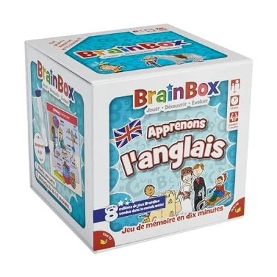 Afbeelding van BRAINBOX : Apprenons l&#039;Anglais Jeu de Mémoire pour Enfants dès 8 ans Société Apprendre en s&#039;Amusant Educatif 1 Joueur ou Plus 10 Min Version Française
