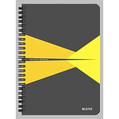 Image de Esselte leitz cahier Ã  spirale office a5 lam. Carton quadrillÃ© 90Â feuilles jaune 44580015