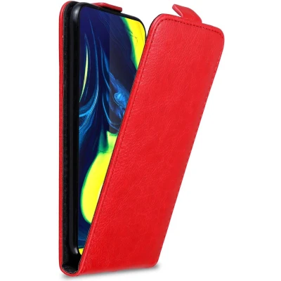 Afbeelding van Cadorabo Hoesje geschikt voor Samsung Galaxy A80 / A90 4G in APPEL ROOD Beschermhoes flip design Case Cover met magnetische sluiting