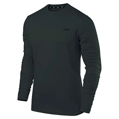 Afbeelding van TCA Mannen Element Lange Mouw Ronde Hals Hardloop Top Donkergroen, XL