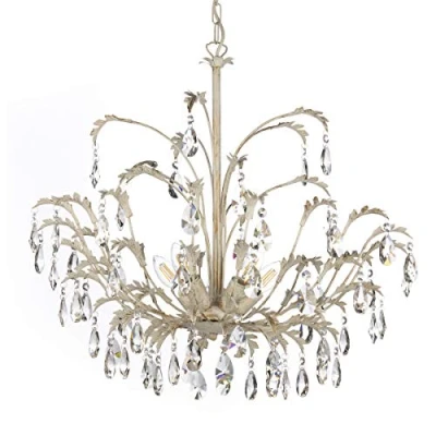 Afbeelding van Kroonluchter Cesta, 5 lamps met kristallen