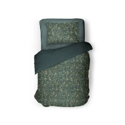 Afbeelding van Eleganzzz Dekbedovertrek Foil Velvet Green 140x200/220cm 100% Eenpersoons dekbedovertrekken