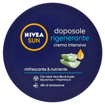 Afbeelding van NIVEA Sun Intensieve After Regenererende Cream, 300 ml, Body Cream met Biologische Aloë Vera, Hyaluronzuur en Vitamine E, Hydraterende Verfrissende Lichaamscrème