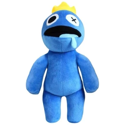 Afbeelding van Wiztex Rain Bow Friends pluche dier Hacki Backi 30 cm YouTube video&#039;s cadeau voor kinderen en spelfans (blauw)