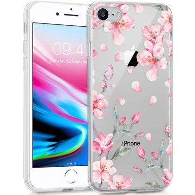 Afbeelding van iMoshion hoesje Geschikt voor iPhone SE (2022) / (2020) 8 7 Siliconen Design Roze Meerkleurig Goud Pink Graphic