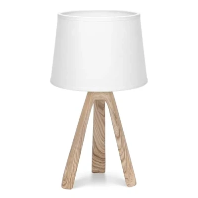 Afbeelding van LED Tafellamp Tafelverlichting E14 Fitting Rond Mat Bruin Kunststof