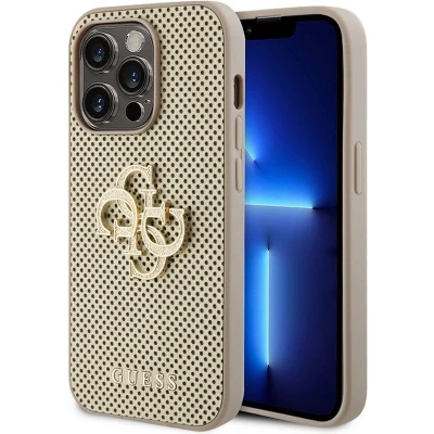 Afbeelding van Guess Perforated 4G Back Case Geschikt voor Apple iPhone 15 Pro Max (6.7&quot;) Goud