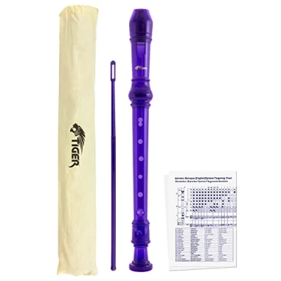 Image de Tiger REC7 PU Flûte à Bec pour Enfants Violet