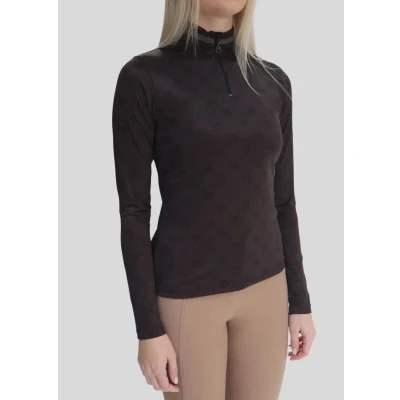 Image de Montar Chemise MoAvina Monogram Caviar Crystal Deco Longues Manches Marron