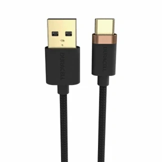 Afbeelding van Duracell 3A USB A naar C 2.0 Kabel Kevlar 2M Zwart