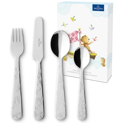Afbeelding van Villeroy &amp; Boch Kinderbestekset Happy as a Bear 4 Delig